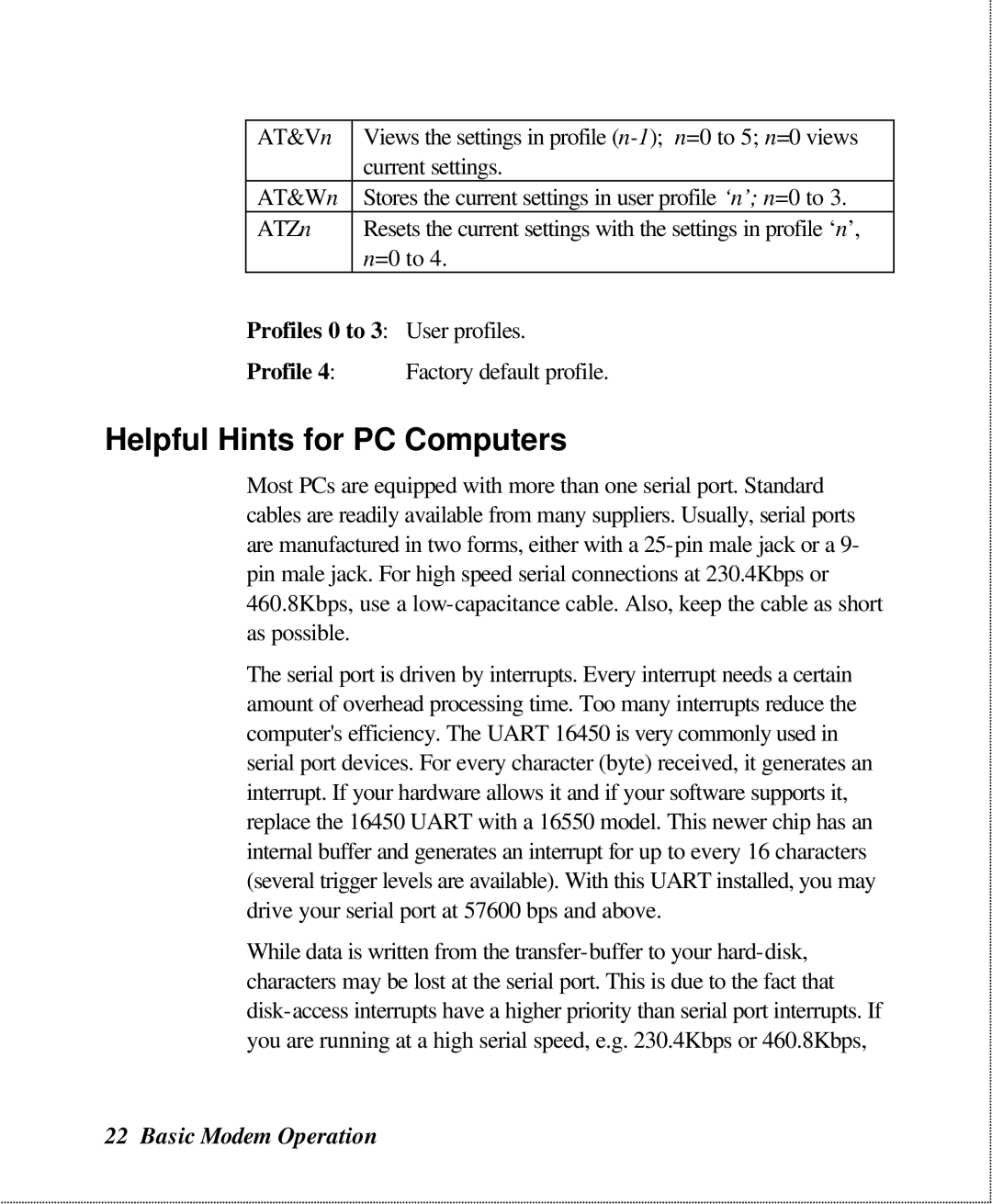 ZyXEL Communications U-336SA user manual Helpful Hints for PC Computers 