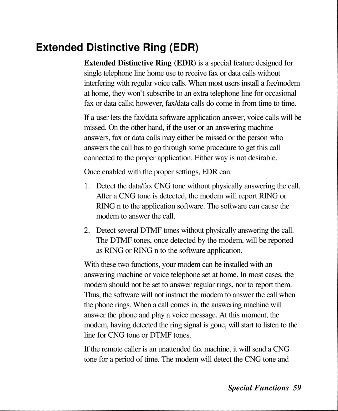 ZyXEL Communications U-336SA user manual Extended Distinctive Ring EDR 