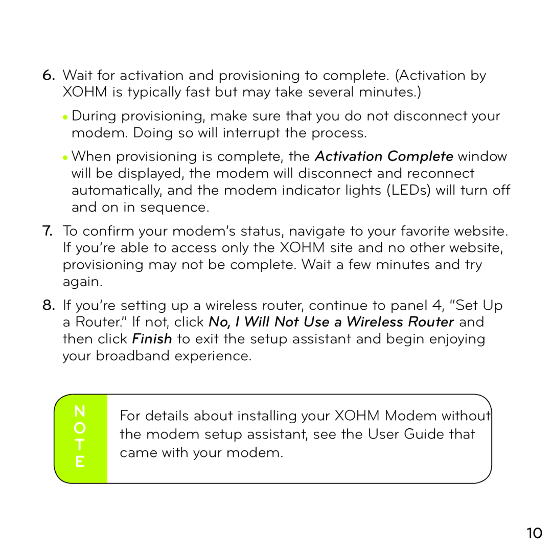 ZyXEL Communications XOHM manual 